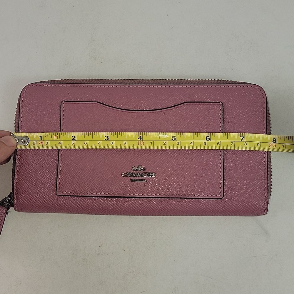 Coach Outlet Pink Pebbled Leather Women's Wristlet - Picture 9 of 10
